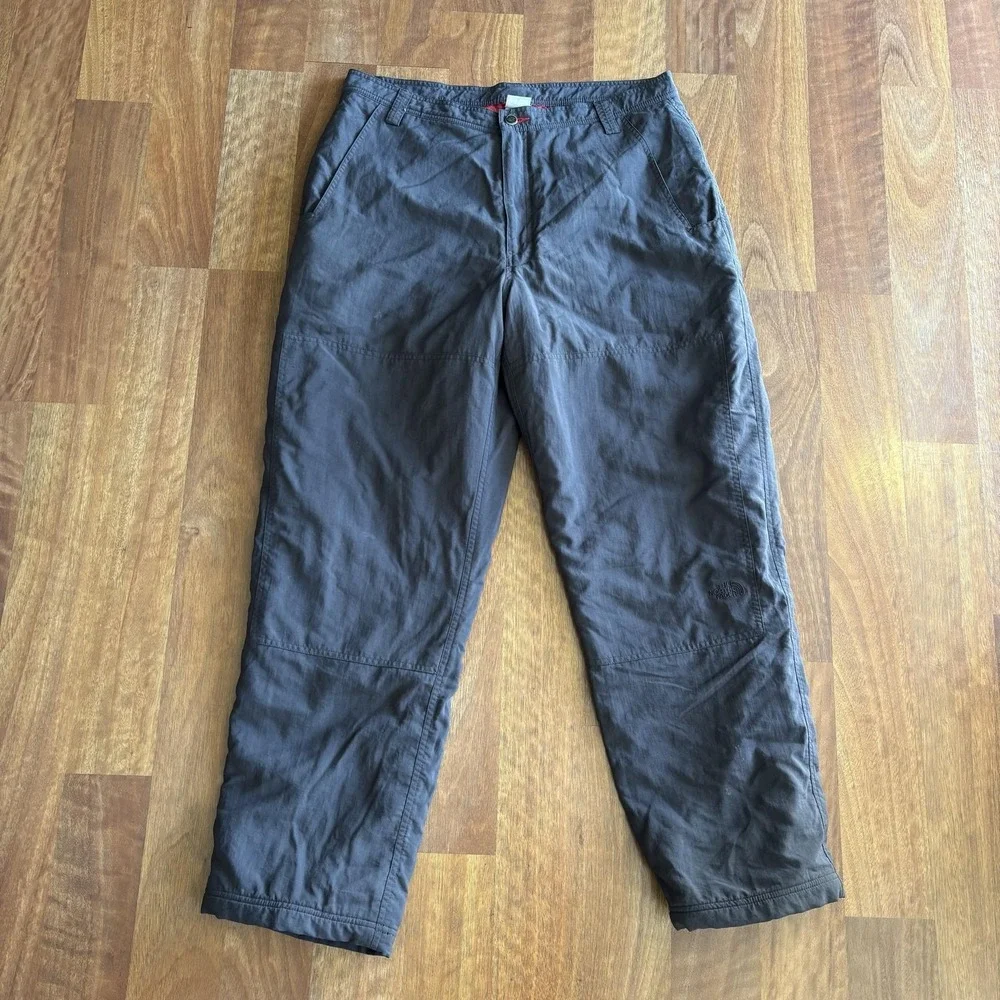 The North Face Snow Pants Mens 38x34 Gray Nylon Insulated Quilted Lined Winter